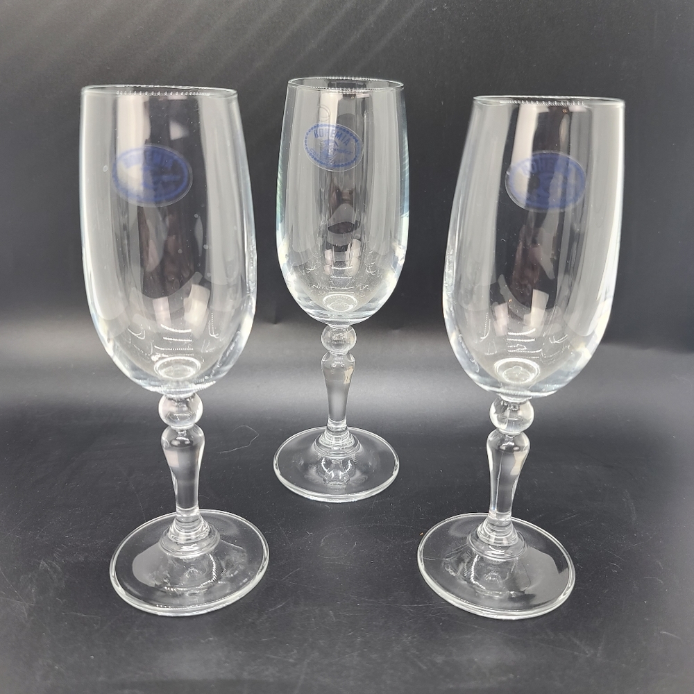 Bohemia Crystalex Czechoslovakia 3  Glasses Vintage.